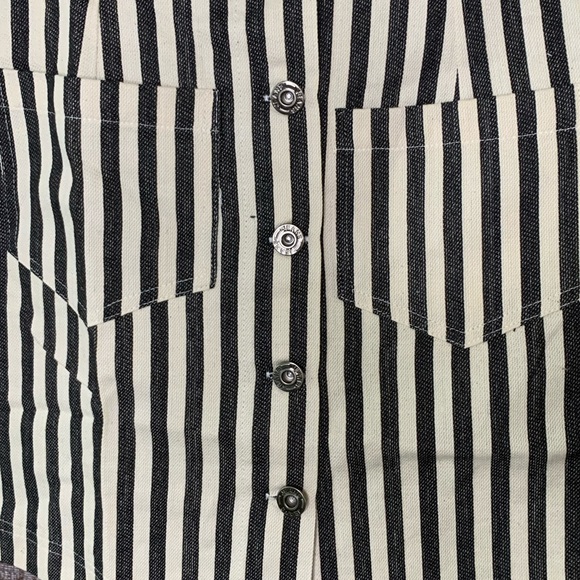 Striped Button-Down Mini Skirt - Picture 7 of 7